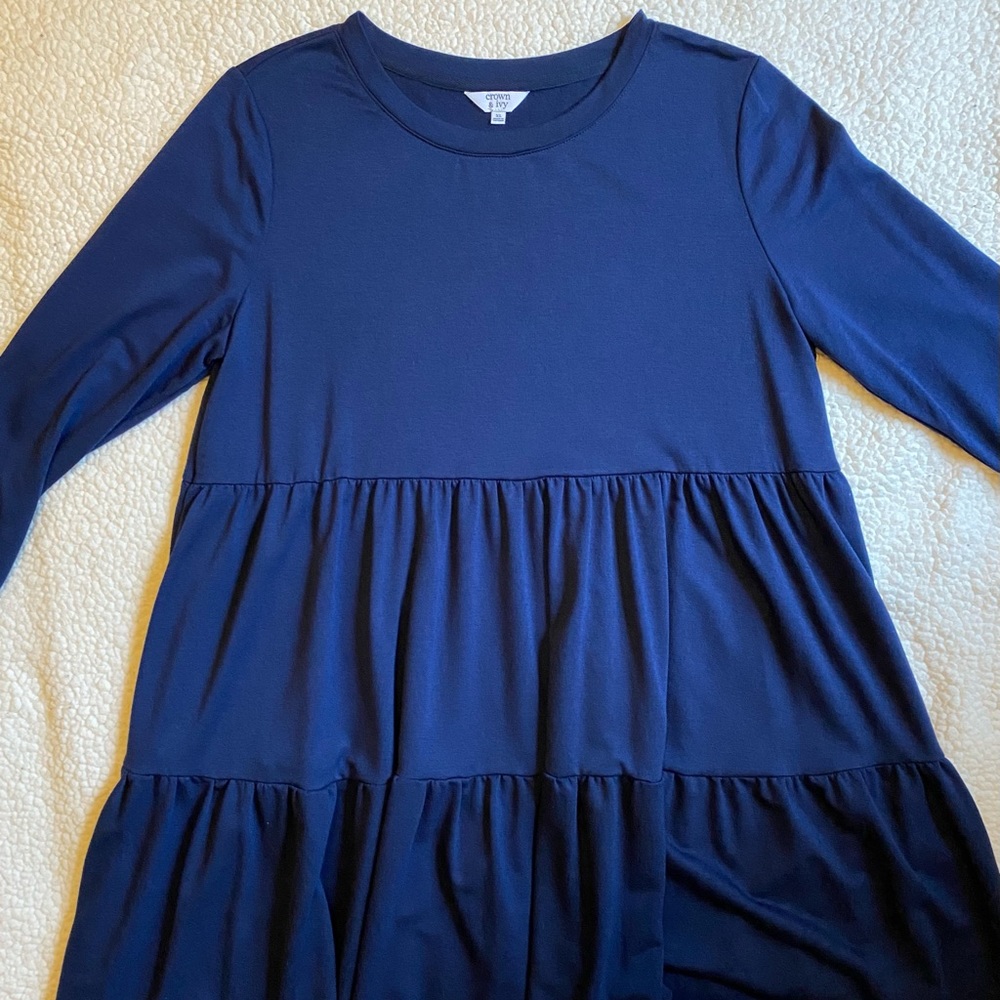 Crown and Ivy tiered T-shirt dress 3/4 sleeves